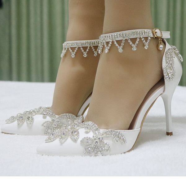 Wedding Shoes Women's Leatherette Stiletto Heel Closed Toe Pumps Sandals Mary Jane