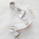 Wedding Shoes Women's Silky Satin Chunky Heel Peep Toe Sandals With Buckle Rhinestone