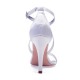 Wedding Shoes Women's Silky Satin Stiletto Heel Peep Toe Pumps Sandals With Rhinestone