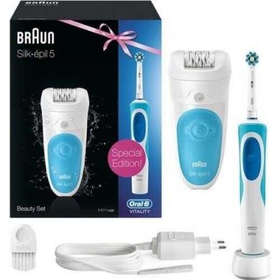 Braun Silk-épil 5 Epilator 5511 Epilator + Oral-B Cross Action Toothbrush Braun Silk-épil 5 Epilator 5511 Epilator + Oral-B Cross Action Toothbrush