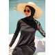 Mayo burkini Marina Women Black Pattern Detailed Design Hijab Swimsuit M2225