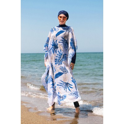 burkini cover Marina Hijab Swimwear Leaf Patterned Kaftan Kimono Pareo P2103 burkini cover Marina Hijab Swimwear Leaf Patterned Kaftan Kimono Pareo P2103