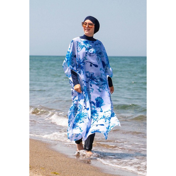 burkini cover Marina Hijab Swimwear Floral Patterned Kaftan Kimono Pareo P2108