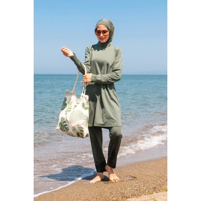 مايوه بوركيني مارينا المغطى بالكامل 1969 - كاكي مايوه بوركيني مارينا المغطى بالكامل 1969 - كاكي