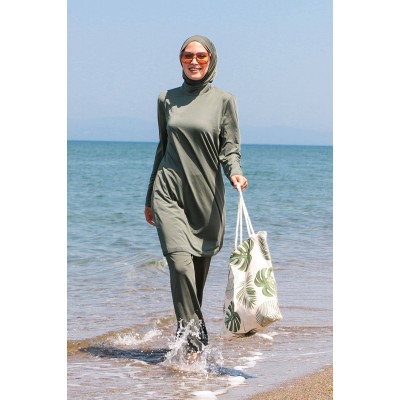 مايوه بوركيني مارينا المغطى بالكامل 1969 - كاكي مايوه بوركيني مارينا المغطى بالكامل 1969 - كاكي
