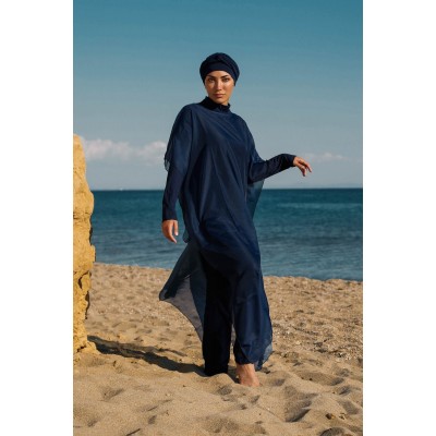burkini cover Marina Hijab Swimsuit Worn Over Kaftan Kimono Pareo P2201-Navy Blue burkini cover Marina Hijab Swimsuit Worn Over Kaftan Kimono Pareo P2201-Navy Blue