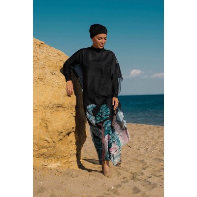 burkini cover Marina Black Women Hijab Swimsuit Oversized Kaftan Kimono Pareo P2203 burkini cover Marina Black Women Hijab Swimsuit Oversized Kaftan Kimono Pareo P2203