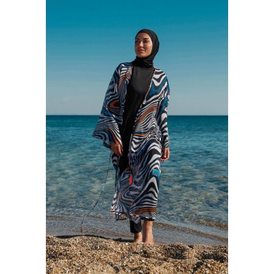 burkini cover Marina Black Women Hijab Swimsuit Over Kimono Pareo P2205 burkini cover Marina Black Women Hijab Swimsuit Over Kimono Pareo P2205