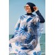 burkini cover Marina Hijab Swimwear Leaf Patterned Kaftan Kimono Pareo P2103