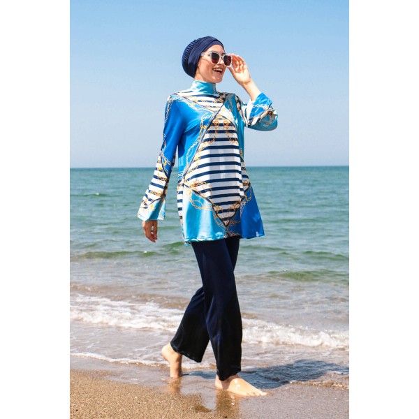 Mayo burkini Marina Swimsuit Hijab Swimsuit 1949-Navy Blue