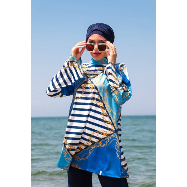 Mayo burkini Marina Swimsuit Hijab Swimsuit 1949-Navy Blue