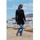 Mayo burkini Rivamera Black Turquoise Pattern Detailed Hijab Swimsuit R1111