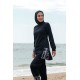 Mayo burkini Rivamera Black Pattern Detailed Hijab Swimsuit R1114