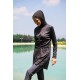 Mayo burkini Rivamera Black Minimal Design Hijab Swimsuit R1118