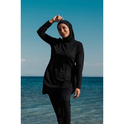 Mayo burkini MARINA Fully Covered Swimsuit 1969 – Black Mayo burkini MARINA Fully Covered Swimsuit 1969 – Black