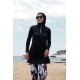 Mayo burkini Rivamera Black Pattern Detailed Hijab Swimsuit R1101