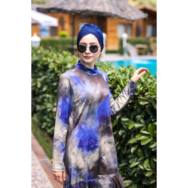 Mayo burkini Marina Swimsuit Hijab Swimsuit M2022-Navy Blue