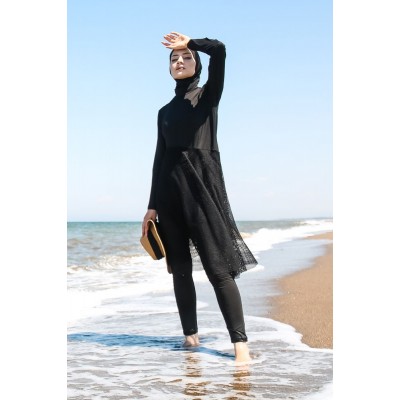 Mayo burkini Marina Swimsuit Hijab Swimsuit M2035-Black Mayo burkini Marina Swimsuit Hijab Swimsuit M2035-Black