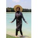 Mayo burkini Marina Black Women's Pattern Detailed Design Hijab Swimsuit M2264