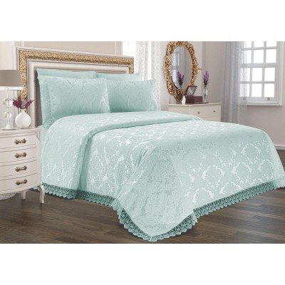 لحاف غطاء الدواهر الأرض جاكار Chenille غطاء السرير النعناع لحاف غطاء الدواهر الأرض جاكار Chenille غطاء السرير النعناع