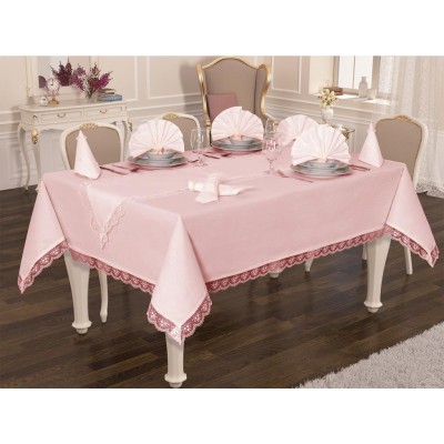 Luxury tablecloth Carisma Tablecloth Set Powder for 12 Persons Luxury tablecloth Carisma Tablecloth Set Powder for 12 Persons
