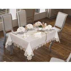 مفرش المائدة الفاخرة Papatya مفرش المائدة 26 قطعة كريم