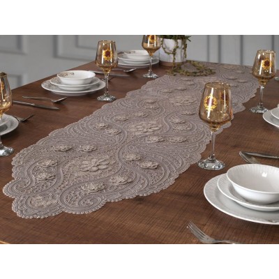 Luxury tablecloth Angles Cordon Runner Silver Luxury tablecloth Angles Cordon Runner Silver
