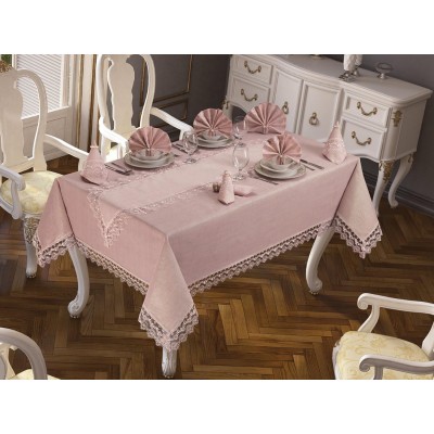 Luxury tablecloth Easy Linen Tablecloth Set 18 Pieces Powder Luxury tablecloth Easy Linen Tablecloth Set 18 Pieces Powder