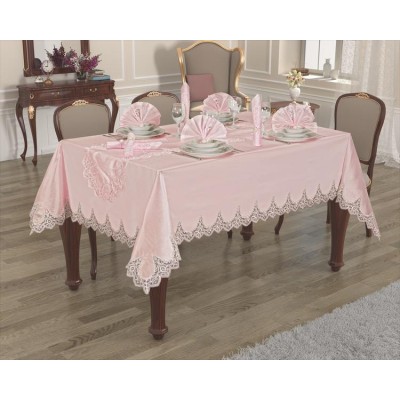 مفرش المائدة الفاخرة الفرنسية Laced Ilayda مفرش المائدة مسحوق مجموعة مفرش المائدة الفاخرة الفرنسية Laced Ilayda مفرش المائدة مسحوق مجموعة