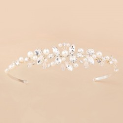 اكسسوارات الزفاف أنيقة كريستال / التقليد اللؤلؤ التيجان مع حجر الراين