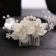 Wedding Accessories Ladies Elegant Alloy  Imitation Pearls Silk Flower Combs 