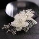 Wedding Accessories Ladies Elegant Alloy  Imitation Pearls Silk Flower Combs 