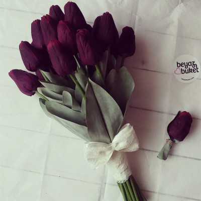 Wedding Bouquet Vibrant Textured Plum Tulip Bridal Flower Wedding Bouquet Vibrant Textured Plum Tulip Bridal Flower