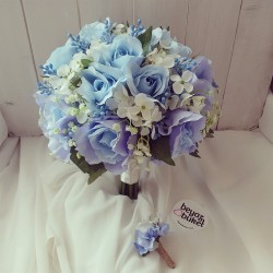 Wedding Bouquet Blue Hydrangea Rose Bride Bridal Flower Wedding Bouquet Blue Hydrangea Rose Bride Bridal Flower