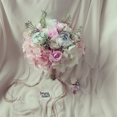 Wedding Bouquet Pink Blue Bridal Flower Wedding Bouquet Pink Blue Bridal Flower