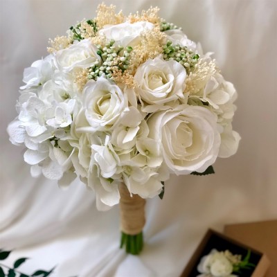 Wedding Bouquet White Hydrangea Rose Bridal Bouquet Wedding Bouquet White Hydrangea Rose Bridal Bouquet