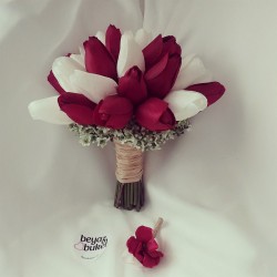 Wedding Bouquet Burgundy White Tulip Bridal Bouquet Wedding Bouquet Burgundy White Tulip Bridal Bouquet