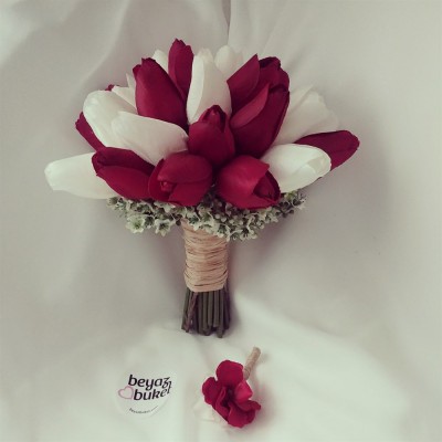 Wedding Bouquet Burgundy White Tulip Bridal Bouquet Wedding Bouquet Burgundy White Tulip Bridal Bouquet