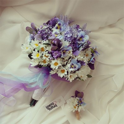 Wedding Bouquet Blue Purple Bridal Flower (Bouquet) Wedding Bouquet Blue Purple Bridal Flower (Bouquet)